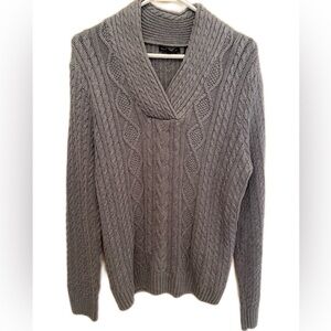 Jeanne Pierre Sweater XL Gray Cable Net Sweater EUC